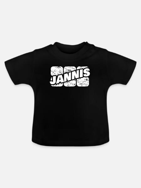 Jannis - Baby Bio-T-Shirt mit Rundhals - Schwarz