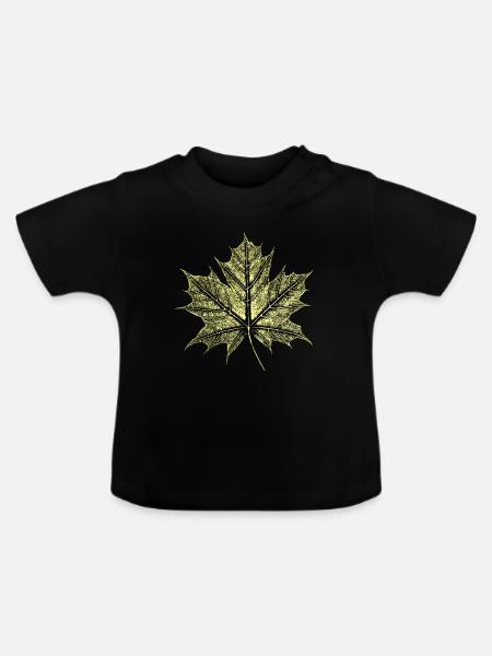 Ahornblatt / Botanik - Natur - Baby Bio-T-Shirt mit Rundhals - Schwarz