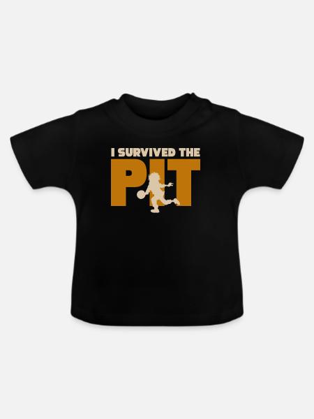 Ich habe die Grube überlebt - Baby Bio-T-Shirt mit Rundhals - Schwarz