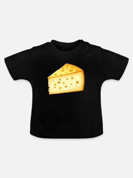 Käse - Baby Bio-T-Shirt mit Rundhals - Schwarz