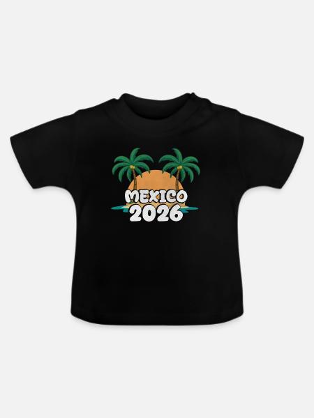 Mexiko 2026 - Baby Bio-T-Shirt mit Rundhals - Schwarz