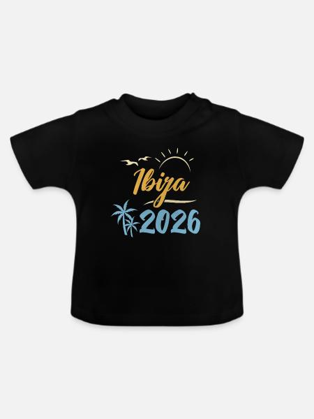 Ibiza 2026 - Baby Bio-T-Shirt mit Rundhals - Schwarz