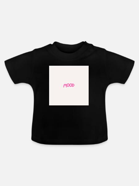 "MOOD" Grafik-T-Design - Baby Bio-T-Shirt mit Rundhals - Schwarz