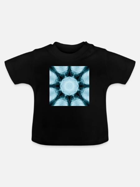 Eisiger Mandala Kaleidoskop - Baby Bio-T-Shirt mit Rundhals - Schwarz