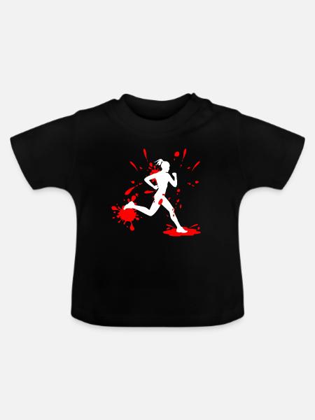 Mud Run Woman – Custom Splash Runner - Baby Bio-T-Shirt mit Rundhals - Schwarz