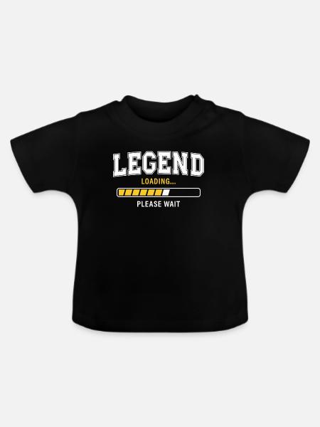 Legend Loading Please Wait - Baby Bio-T-Shirt mit Rundhals - Schwarz