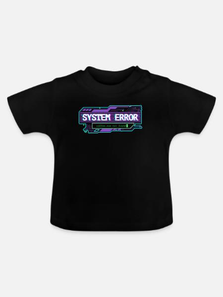 System Error – coffee.exe not found - Baby Bio-T-Shirt mit Rundhals - Schwarz