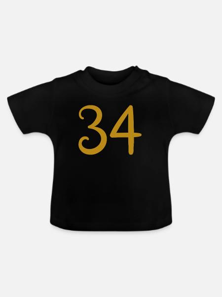 34 - Baby Bio-T-Shirt mit Rundhals - Schwarz
