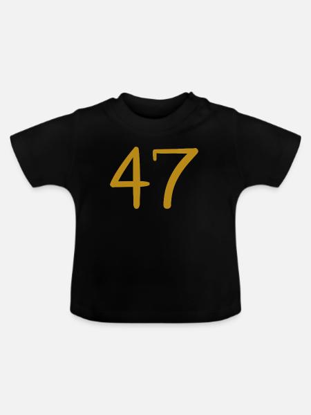 47 - Baby Bio-T-Shirt mit Rundhals - Schwarz