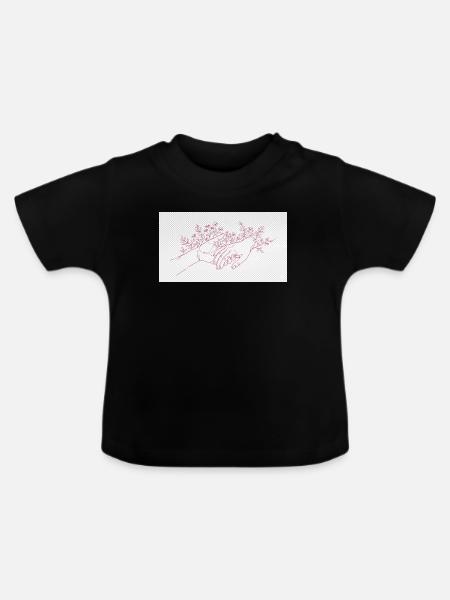 Hand der Beschützerin - Baby Bio-T-Shirt mit Rundhals - Schwarz