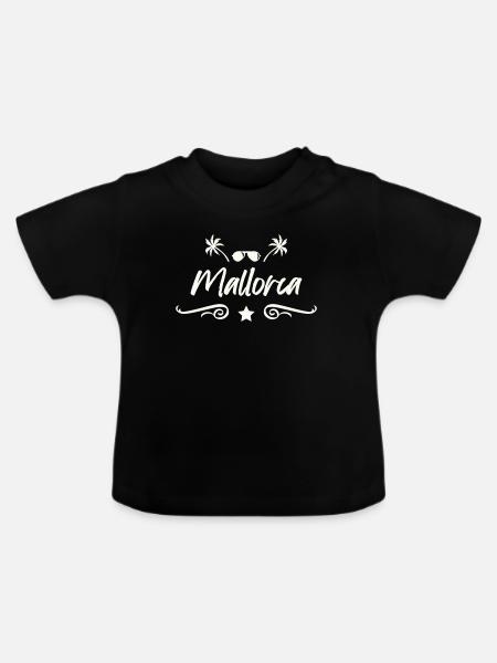 Mallora Palm Beach Logo - Baby Bio-T-Shirt mit Rundhals - Schwarz