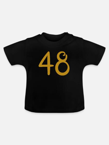 48 - Baby Bio-T-Shirt mit Rundhals - Schwarz