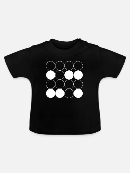 Kreisgittermuster - Baby Bio-T-Shirt mit Rundhals - Schwarz