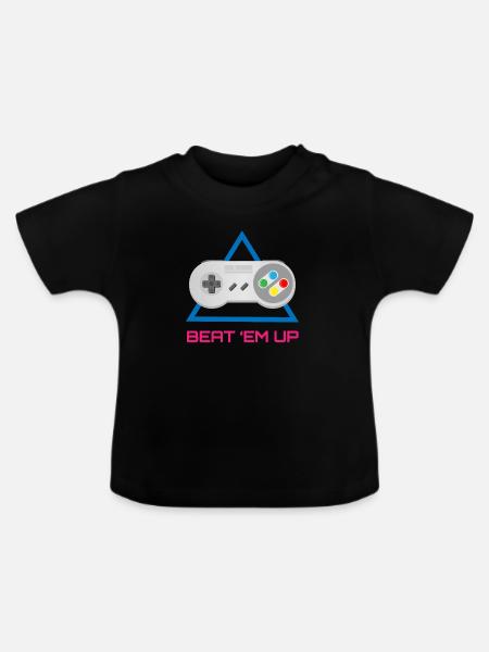 Retro Gamer Controller – Arcade-Videospiel - Baby Bio-T-Shirt mit Rundhals - Schwarz