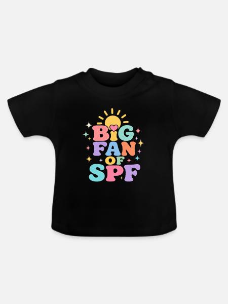 SPF Sonnenschutz Fan Sommer Sonne - Baby Bio-T-Shirt mit Rundhals - Schwarz