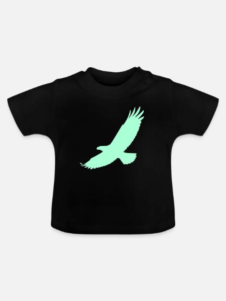 Falke im Flug - Baby Bio-T-Shirt mit Rundhals - Schwarz