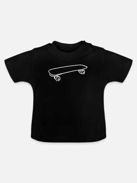 Skateboard Skizze - Baby Bio-T-Shirt mit Rundhals - Schwarz