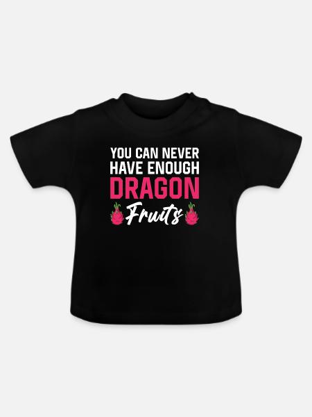 Drachenfrucht Powerprints - Baby Bio-T-Shirt mit Rundhals - Schwarz