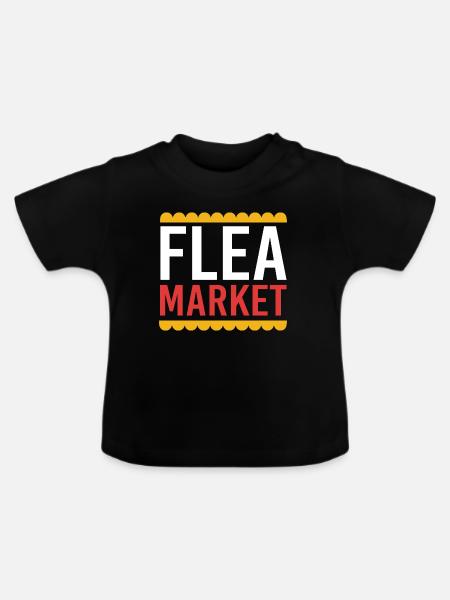 Trödelmarkt Flohmarkt - Baby Bio-T-Shirt mit Rundhals - Schwarz