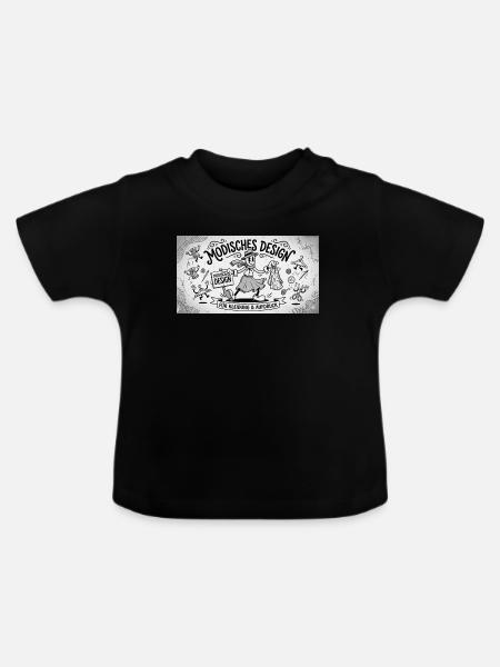 Nähkunst Modedesign Comic - Baby Bio-T-Shirt mit Rundhals - Schwarz
