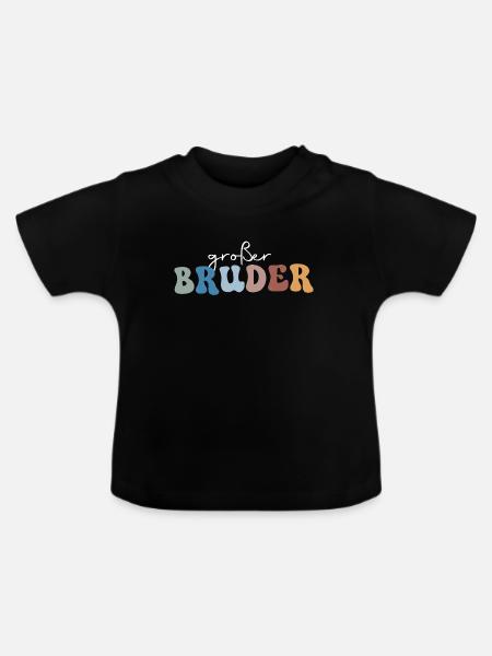 Großer Bruder - Baby Bio-T-Shirt mit Rundhals - Schwarz