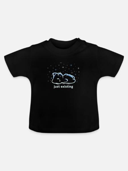 Einfach nur existieren - Baby Bio-T-Shirt mit Rundhals - Schwarz