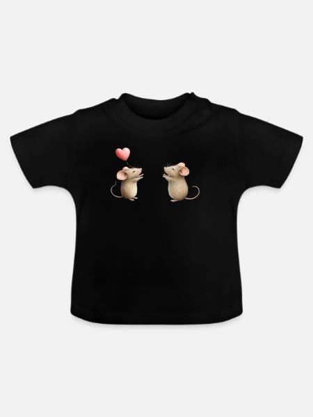 Mausliebe - Baby Bio-T-Shirt mit Rundhals - Schwarz
