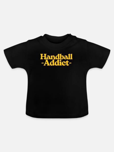 Süchtig nach Handball - Baby Bio-T-Shirt mit Rundhals - Schwarz