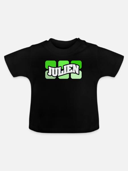 Julien Graffiti Neon Logo - Baby Bio-T-Shirt mit Rundhals - Schwarz