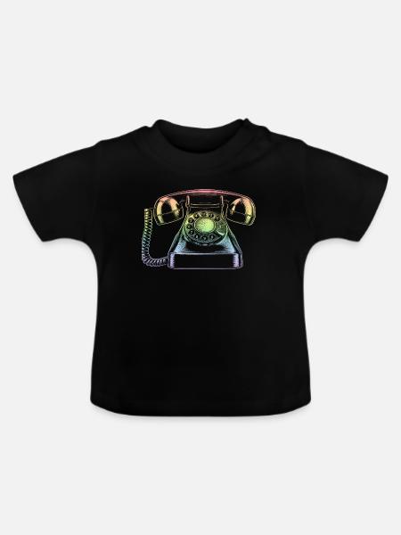 Telefon - Baby Bio-T-Shirt mit Rundhals - Schwarz