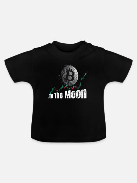 Bitcoin to the Moon - Baby Bio-T-Shirt mit Rundhals - Schwarz