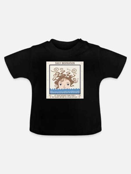 Meer der Ruhe und Gedanken - Baby Bio-T-Shirt mit Rundhals - Schwarz