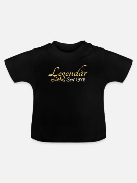 geboren 1976 - Baby Bio-T-Shirt mit Rundhals - Schwarz