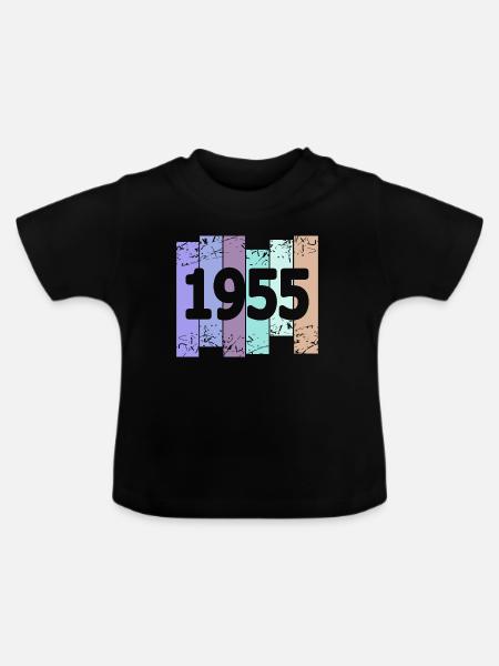 1955 - Baby Bio-T-Shirt mit Rundhals - Schwarz