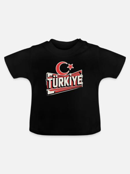 Turkey - Baby Bio-T-Shirt mit Rundhals - Schwarz