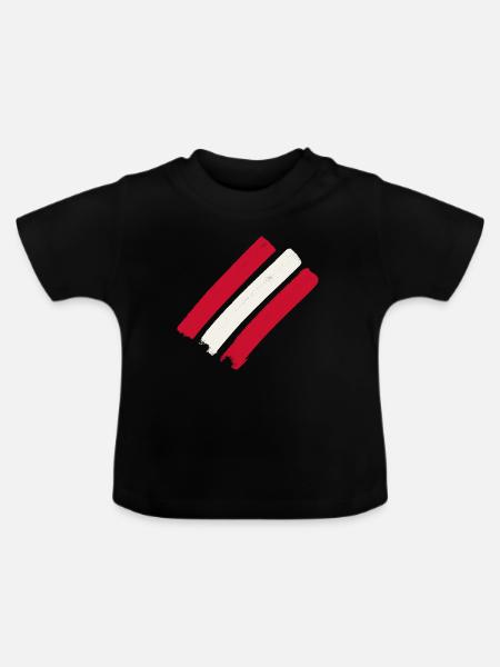Österreich  - Baby Bio-T-Shirt mit Rundhals - Schwarz