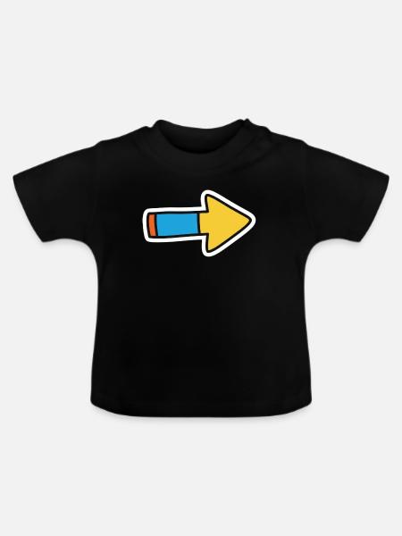Comic Pfeil Richtung Rechts - Baby Bio-T-Shirt mit Rundhals - Schwarz