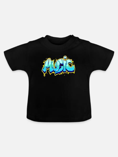 Music - Baby Bio-T-Shirt mit Rundhals - Schwarz