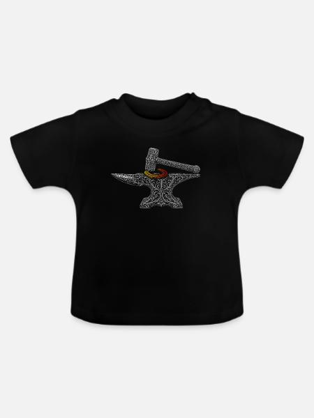Hufschmied - Baby Bio-T-Shirt mit Rundhals - Schwarz