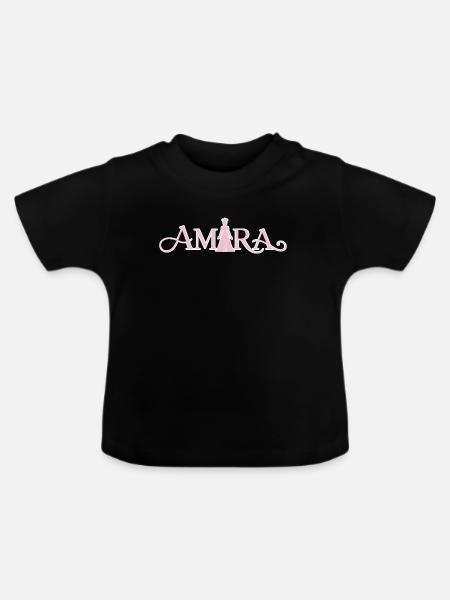 Amara Prinzessin Pink Couture - Baby Bio-T-Shirt mit Rundhals - Schwarz
