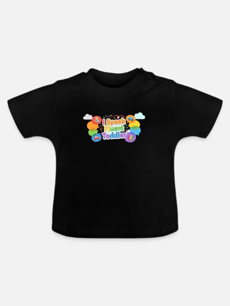 Ich spreche fließend Kleinkind - Baby Bio-T-Shirt mit Rundhals - Schwarz