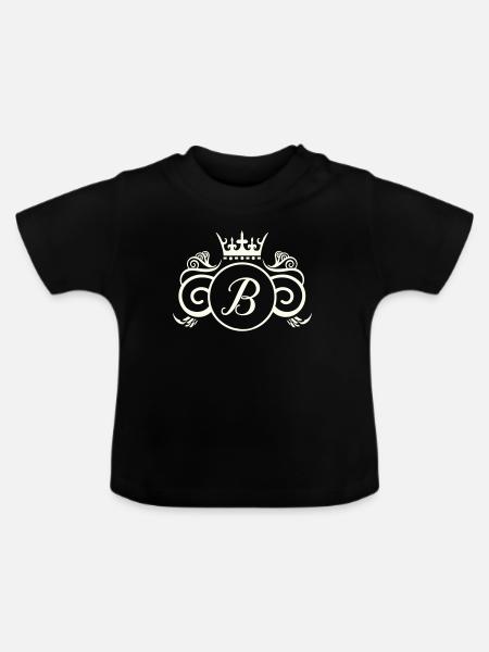 Königliches Monogramm B - Baby Bio-T-Shirt mit Rundhals - Schwarz