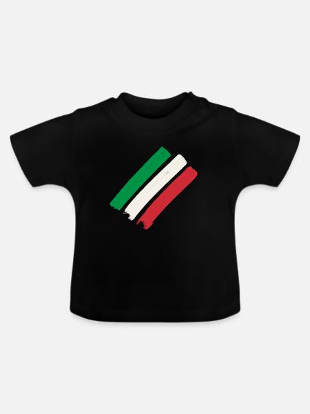 Italien Streifen - Baby Bio-T-Shirt mit Rundhals - Schwarz