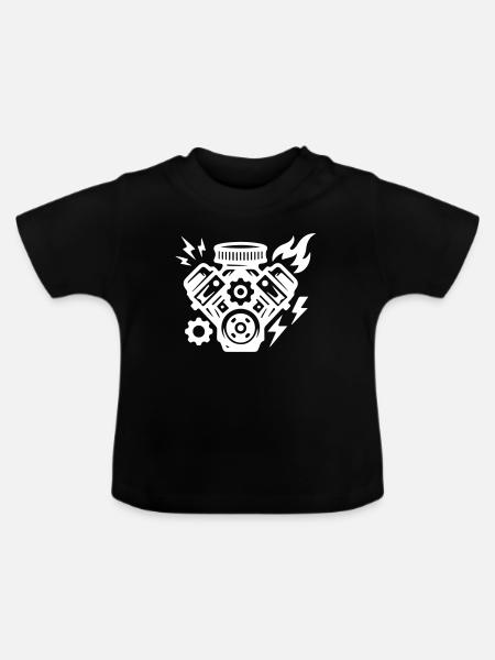 Motor Tuning Symbol - Baby Bio-T-Shirt mit Rundhals - Schwarz