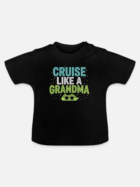 Kreuzfahrt-oma, Oma An Deck, - Baby Bio-T-Shirt mit Rundhals - Schwarz