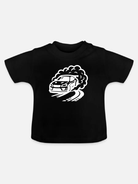 Auto Driften Symbol - Baby Bio-T-Shirt mit Rundhals - Schwarz