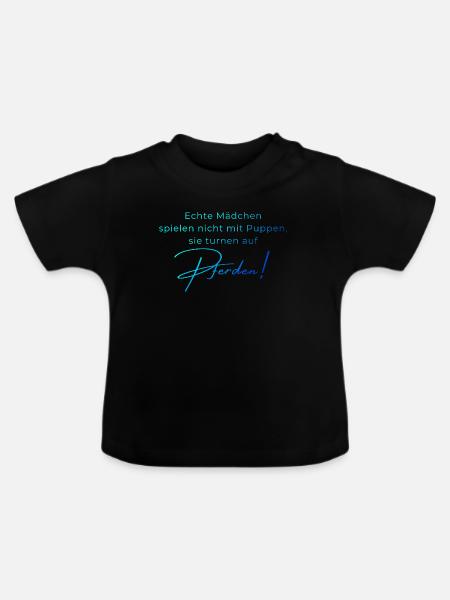 Voltigieren Spruch – Geschenk für Voltigierer - Baby Bio-T-Shirt mit Rundhals - Schwarz
