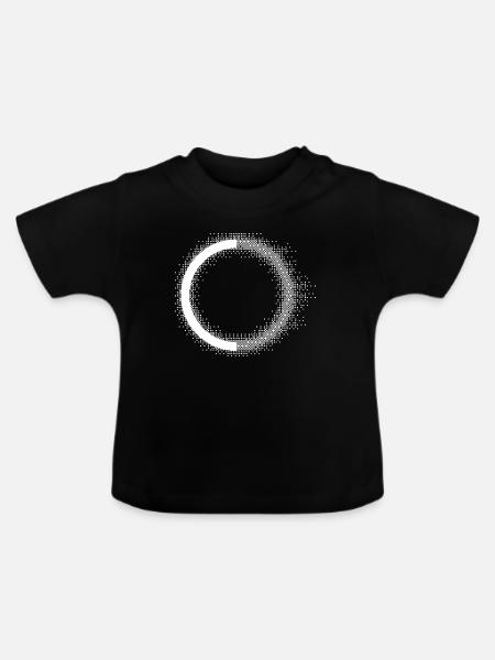 Gepunkteter Halo-Kreis - Baby Bio-T-Shirt mit Rundhals - Schwarz