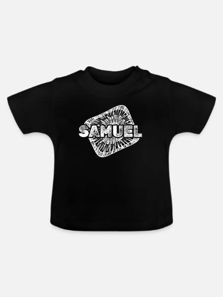 Babybauch Samuel - Baby Bio-T-Shirt mit Rundhals - Schwarz