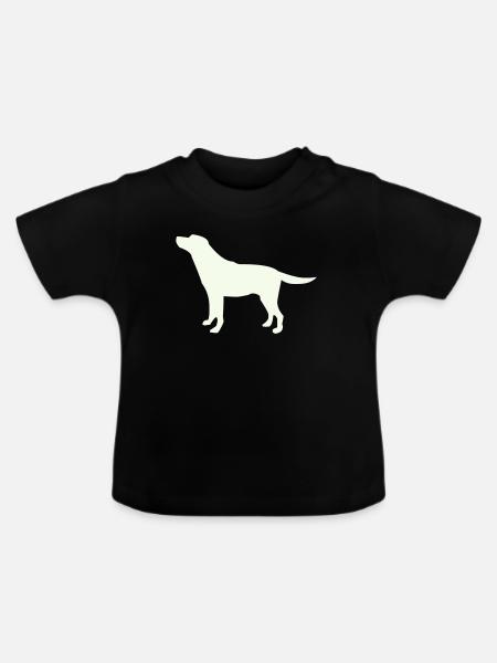 Laufender Hund Silhouette - Baby Bio-T-Shirt mit Rundhals - Schwarz